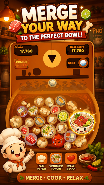 Bowl of Pho gameplay: merge your way to the perfect bowl